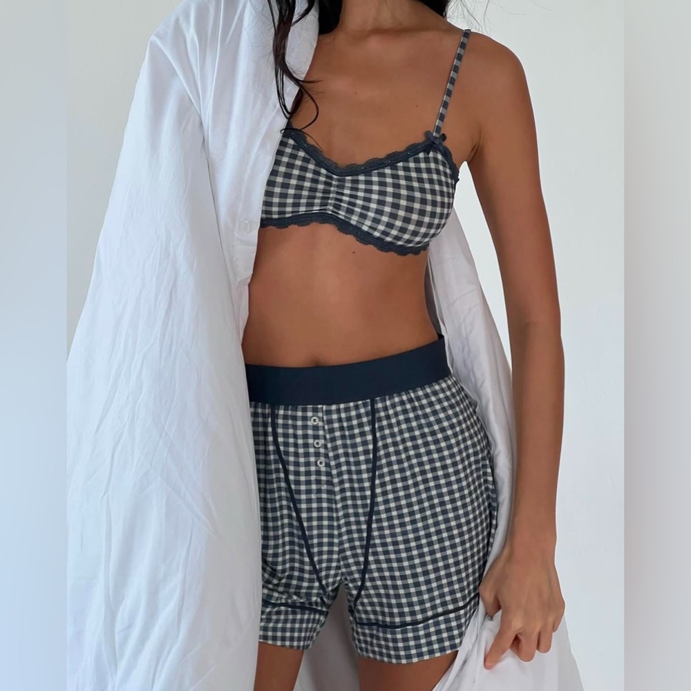 Black and White Gingham Sleepwear Set